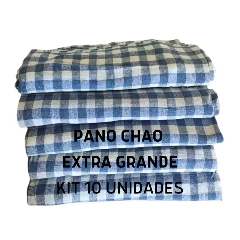 Pano De Chão Xadrez 65cm X 40cm - 10 Unidades