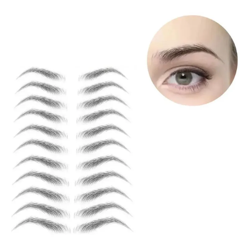 3x Adesivo Sobrancelhas Carimbo Make Micro Tatoo Semipermane