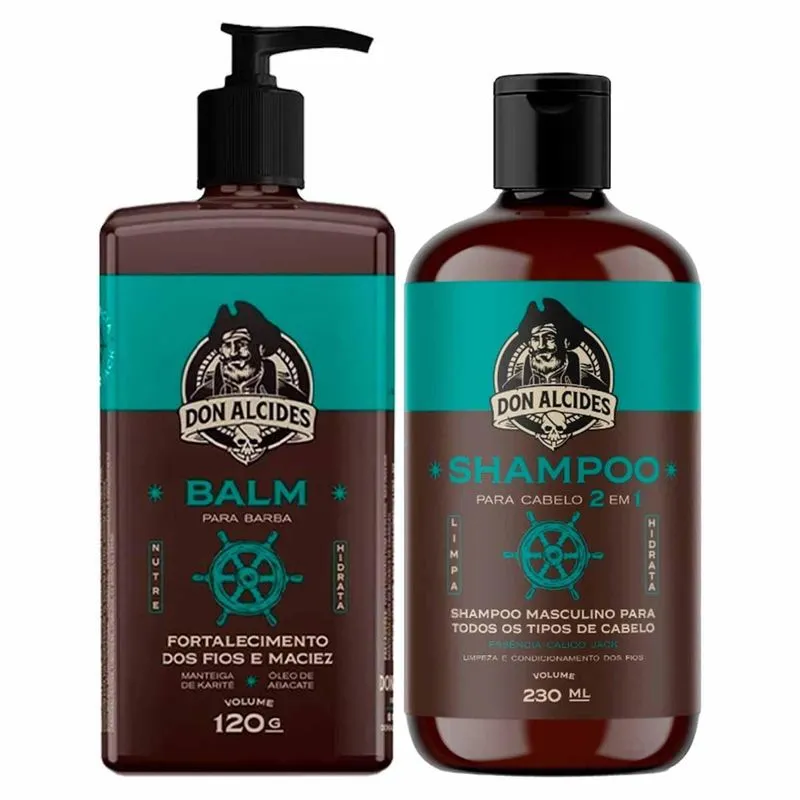 Kit Balm Barba E Shampoo Cabelo Calico Jack Don Alcides