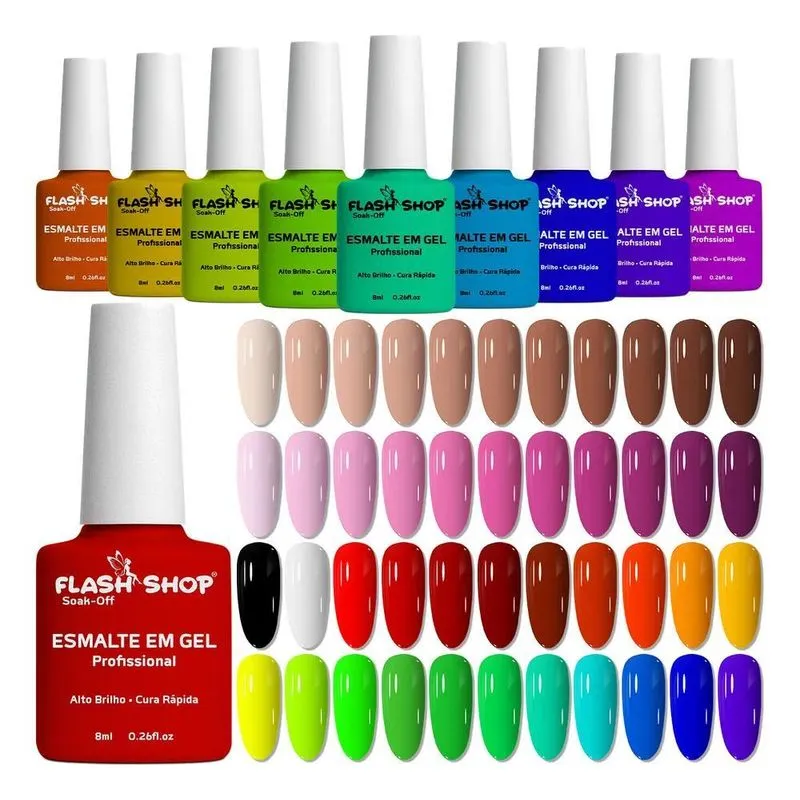 5x Kit 10 Esmaltes Gel 8ml D&amp;z/lirio/bella Rosa Unhas Uv Led