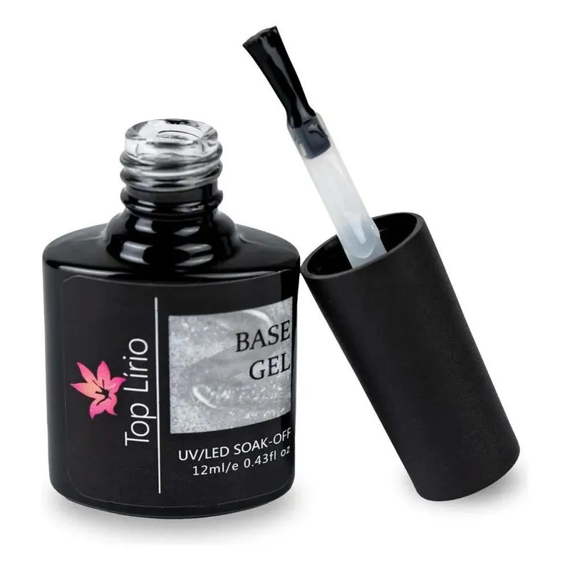 2x Base Gel Top Lírio Uv Led Soak-off 12ml Unhas Gel Acrigel