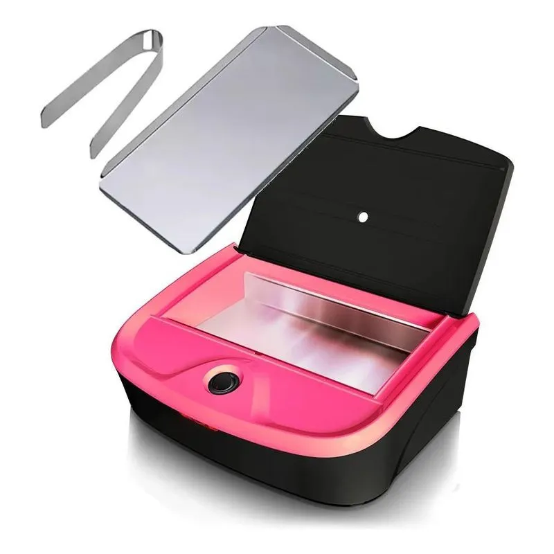 10x Estufa Color Preto Pink + Bandeja E Pinça Manicure Pedi