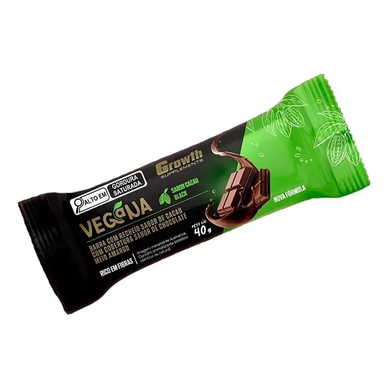 2x Barra De Proteína Vegana (cx Com 12 Uni) Growth Supplemen