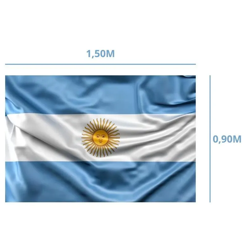 Linda Bandeira Argentina Grande 1,5 X 0,9 M Mundial