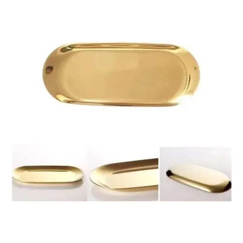 10x Bandeja Cirúrgica Aço Inox Dourada Alta Durabilidade
