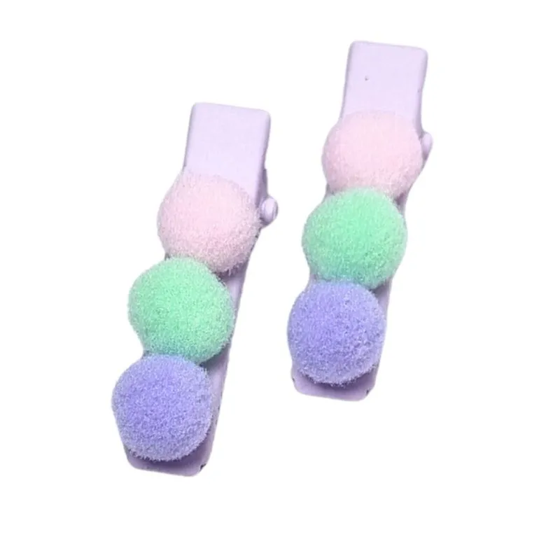 Kit Presilhas Jacaré Prendedor Cabelo Bico de Pato Pompom