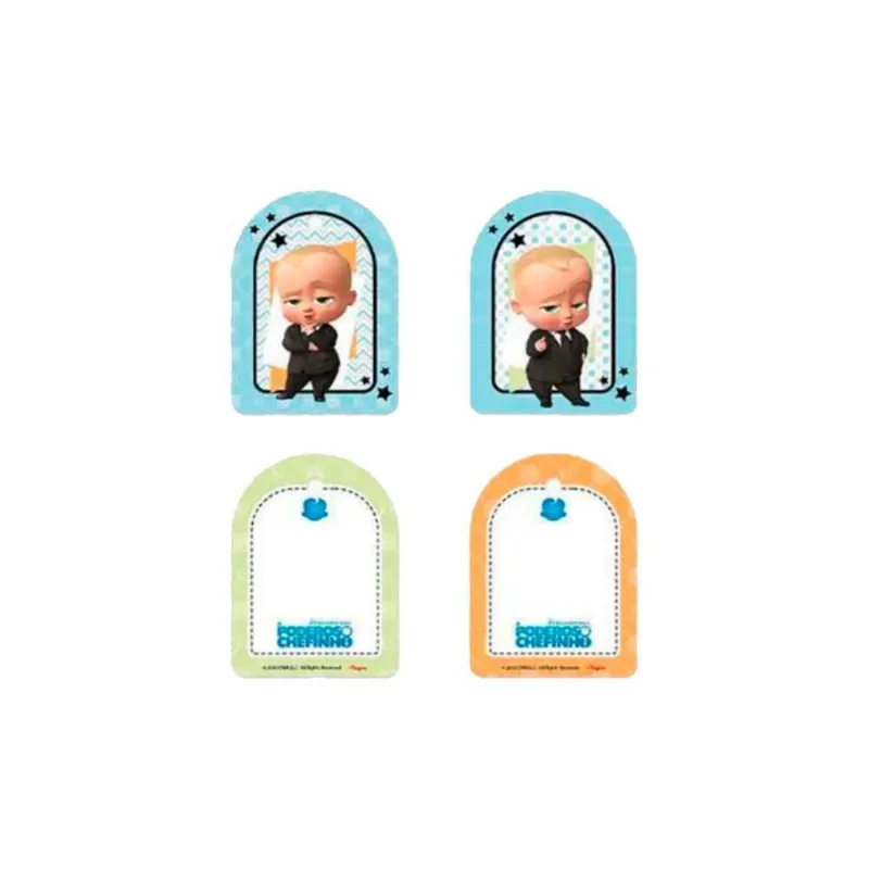 Tag Com Cordão Decorativo Para Festa Poderoso Chefinho 8un