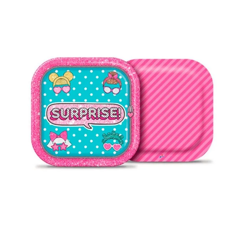 Prato Quadrado Descartável Surprise 18cm Com 8un