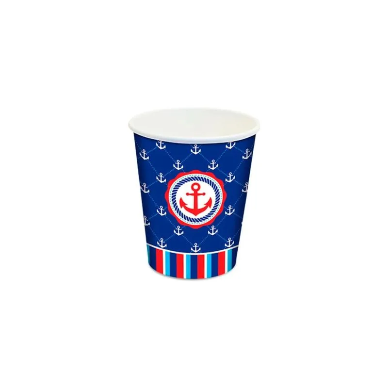 Copos Descartáveis Festa Marinheiro 180ml Com 8 Un Junco