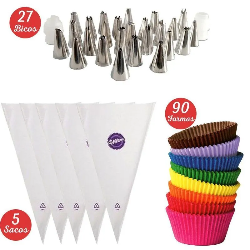 Kit Confeitaria Decore E Faça Cupcake Doces Profissional