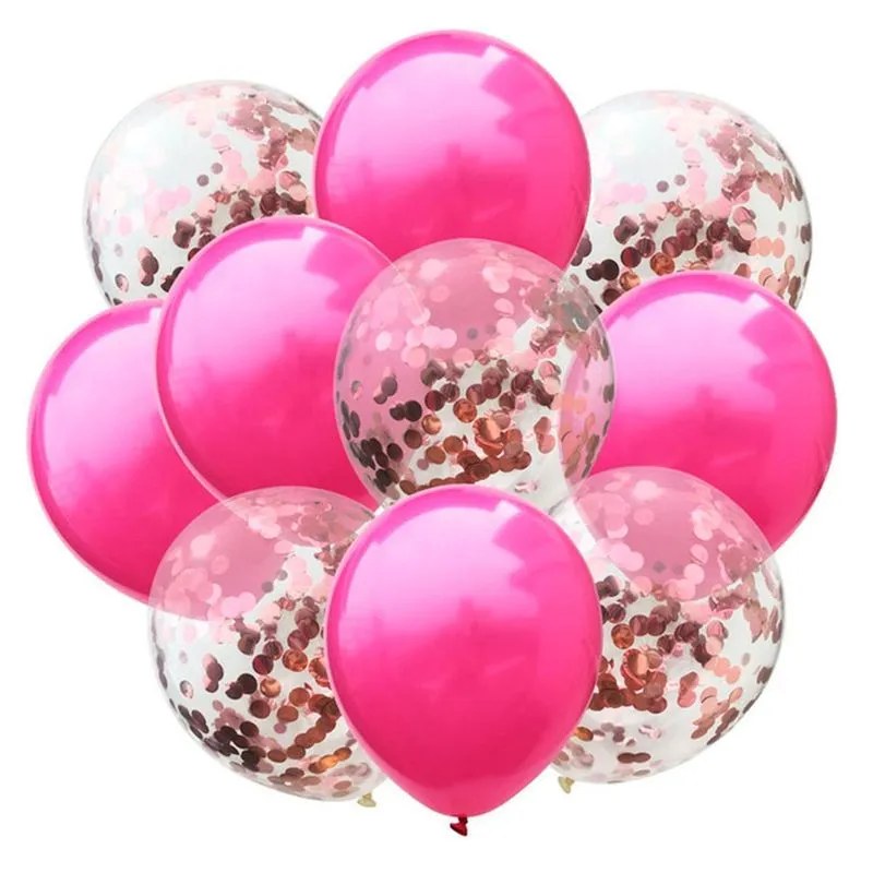 Kit Balão Green Mix Party Com Confete Rose Decorações 10un