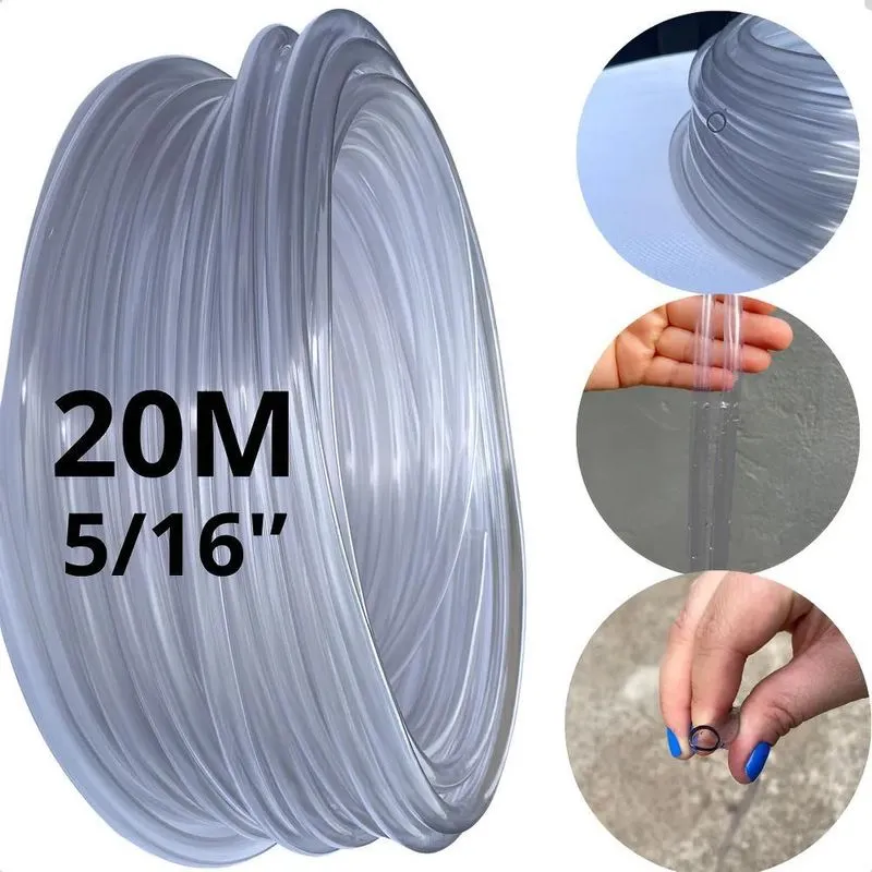2x Mangueira De Nível Siliconada 5/16 X 1,3mm 20m Reforçada