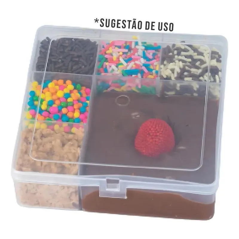 2x Kit 10 - Caixinhas Organizadoras 6 Divisórias Cor Transpa