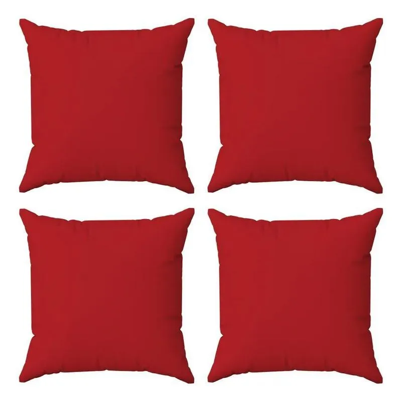 5x Kit 4 Capas Almofadas Decorativas Lisas 45x45 Cor Vermelh