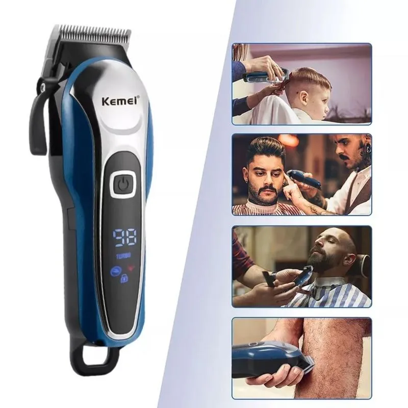Máquina De Cabelo Barba Cortador Prata Recarregável Usb