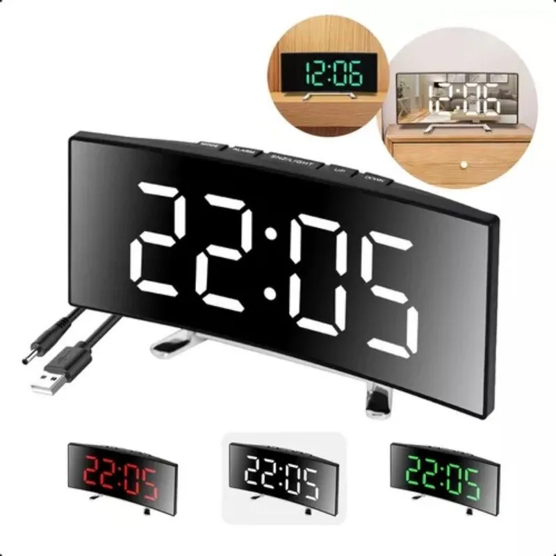 Relógio Digital Led Quarto Temperatura E Cores Cabeceira