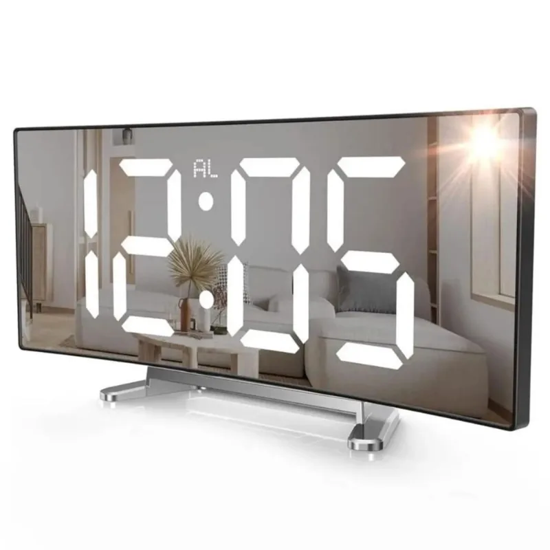 Alarme Digital Mesa Led Temperatura Espelhado E Função