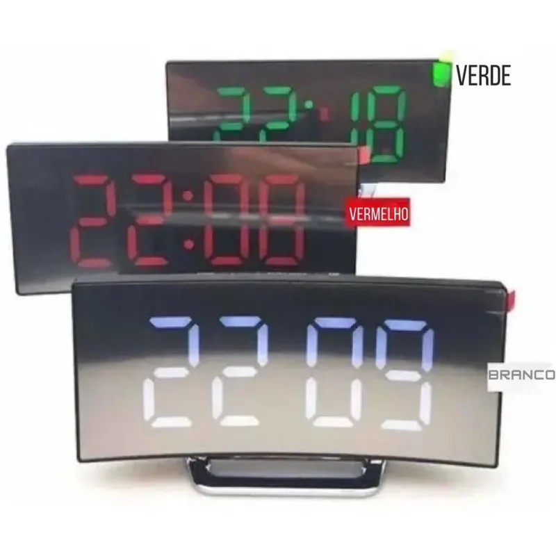 Alarme Digital Led Pequeno Mudança Cores E Função Soneca