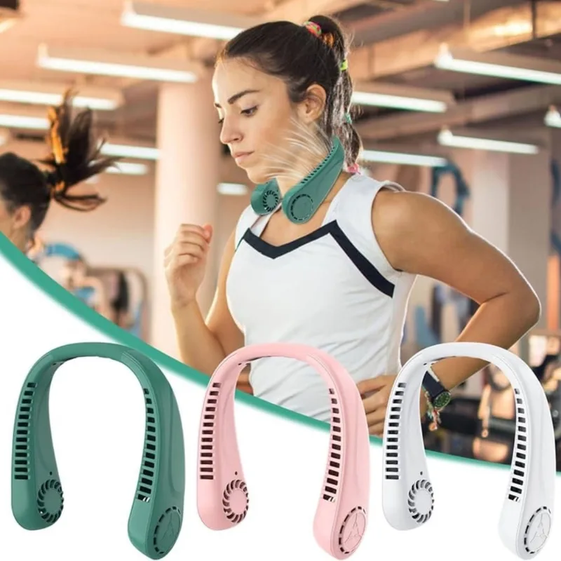 Aparelho Ventilador de Pescoço Recarregável Flexível Design Ergonômico Para Esportes