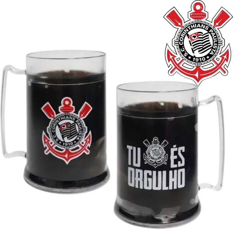 Caneca Térmica Corinthians Oficial Ideal Para Bebidas Geladas Presente Para Torcedor