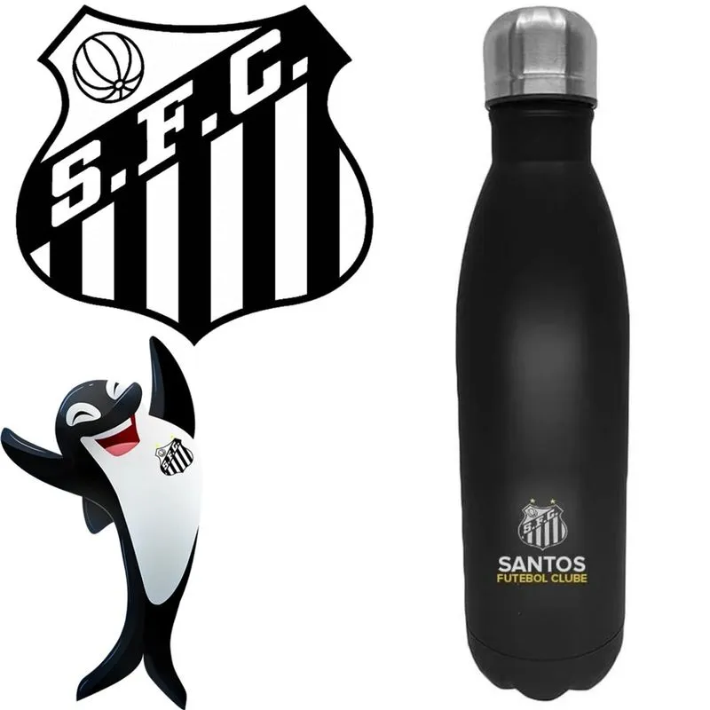 Cantil Esportivo de Aço Inox 750ml Santos Inquebrável Barato