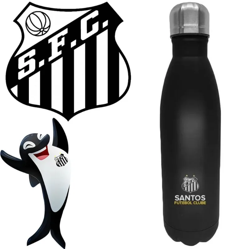 Garrafa de Academia Inoxidável 750ml Santos Para Todos os Dias Ideal Para Presente