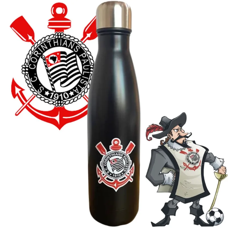 Garrafa de Academia Esportiva 750ml Corinthians Para Torcedores Barato