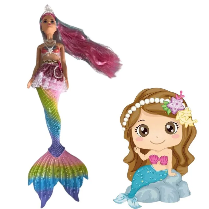 Linda Boneca Sereia Que Brilha Para Criança Presente De Aniversário Original