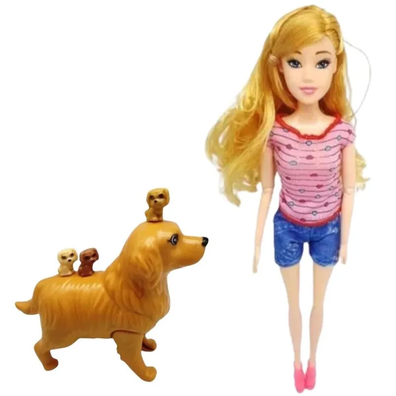 Charmosa Bebê Com Cachorro Para Sua Filha Presente Dia Das Crianças Oficial