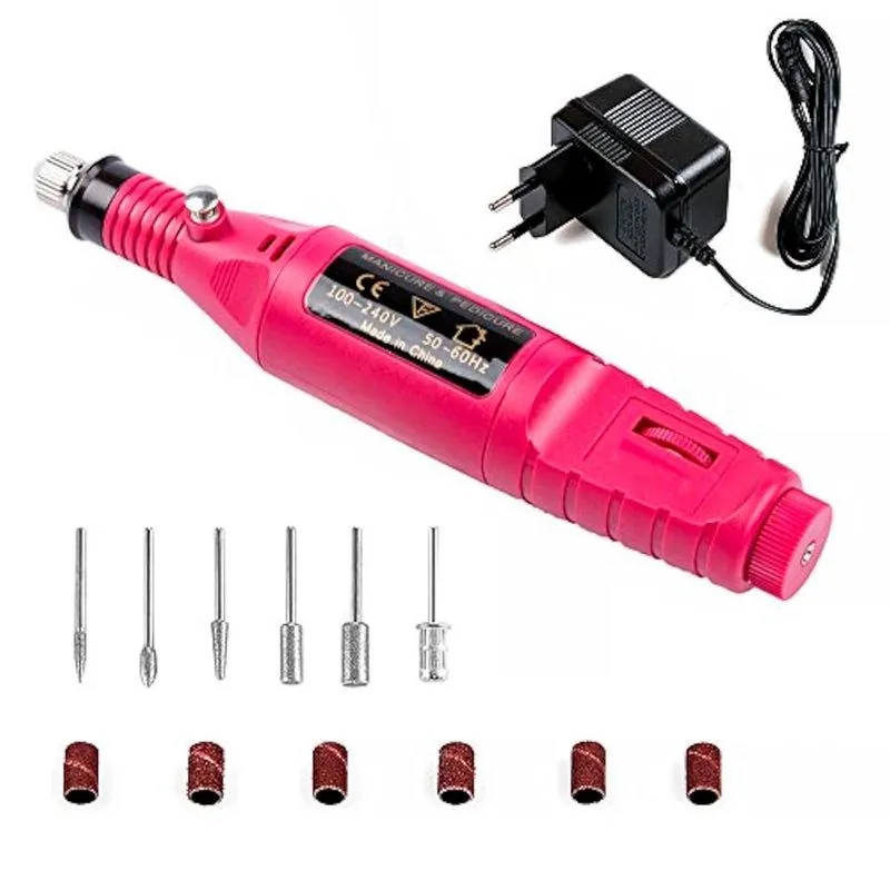 Lixador Portátil Rosa Elétrico Para Unhas De Gel E Acrigel
