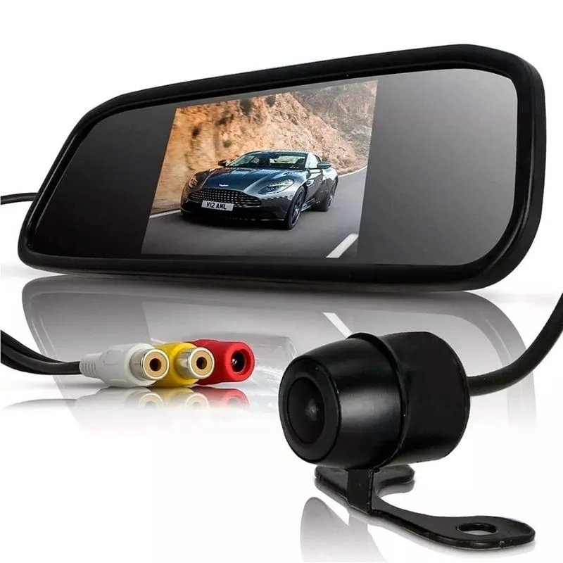 Retrovisor Com Câmera De Ré Espelho Automotivo Tela Lcd 4.3