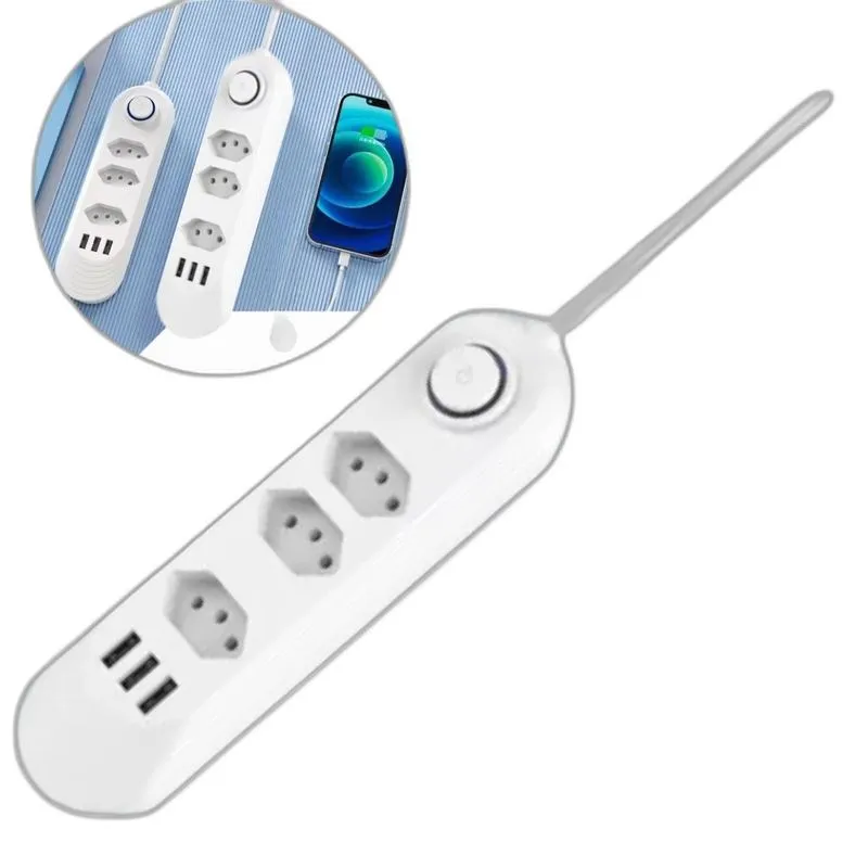 Filtro Energia 3 Tomadas Usb Transparente Televisão Oficial