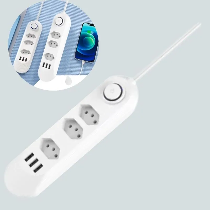 Protetor Elétrico 3 Tomadas Usb Bivolt Plano Máquina Lavar