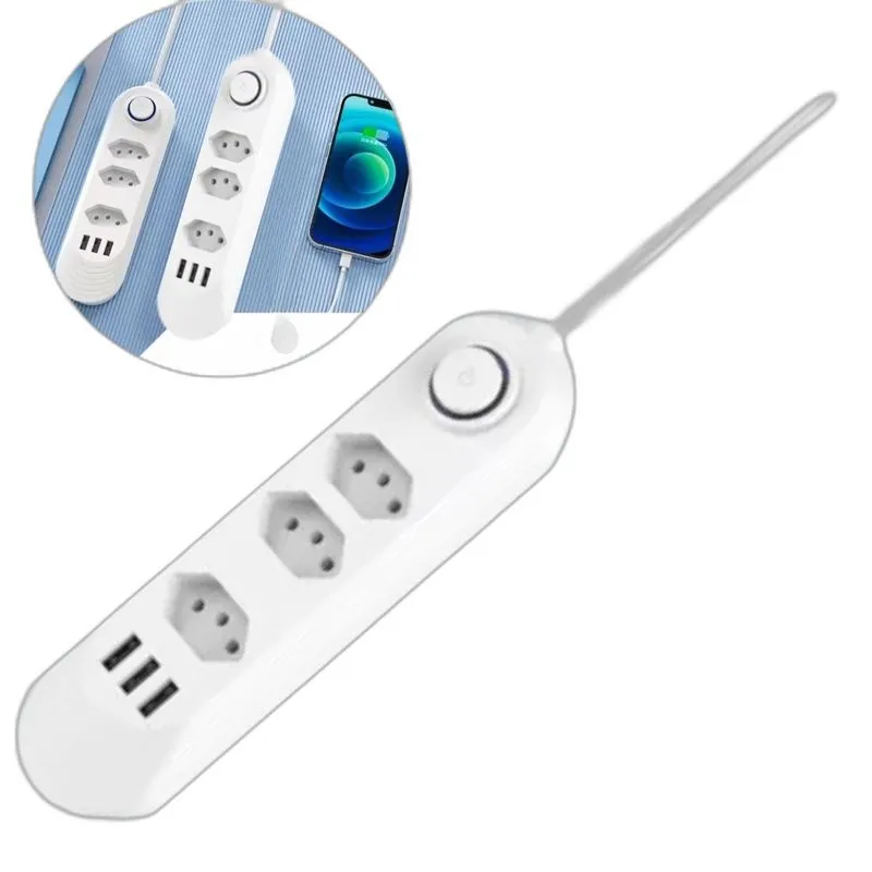 Protetor Elétrico 3 Tomadas Usb Bivolt Metálico Computador