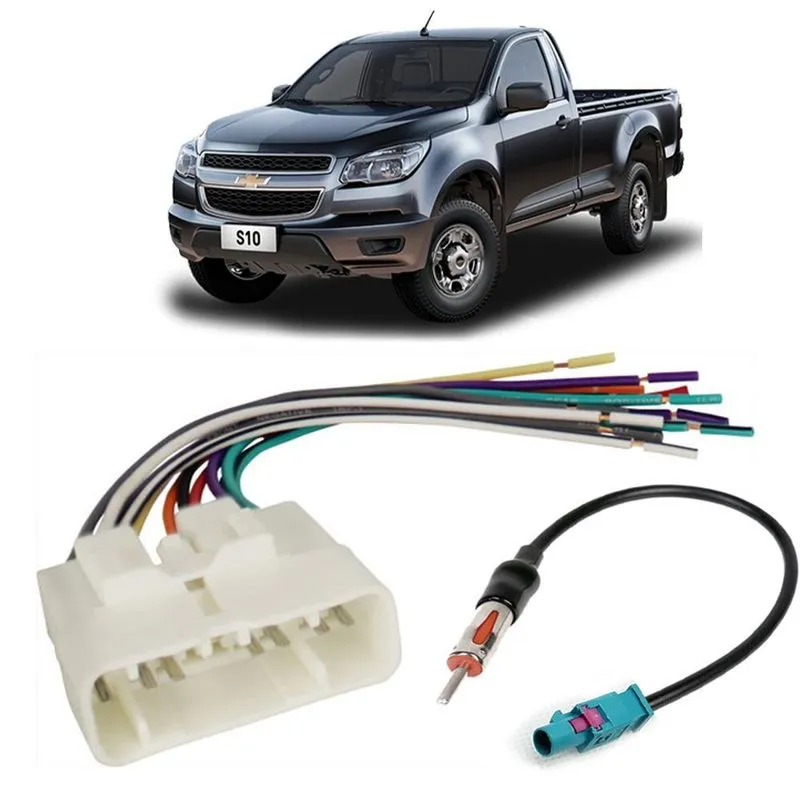 Kit Chicote Ligação Adaptador Radio E Antena Chevrolet S10
