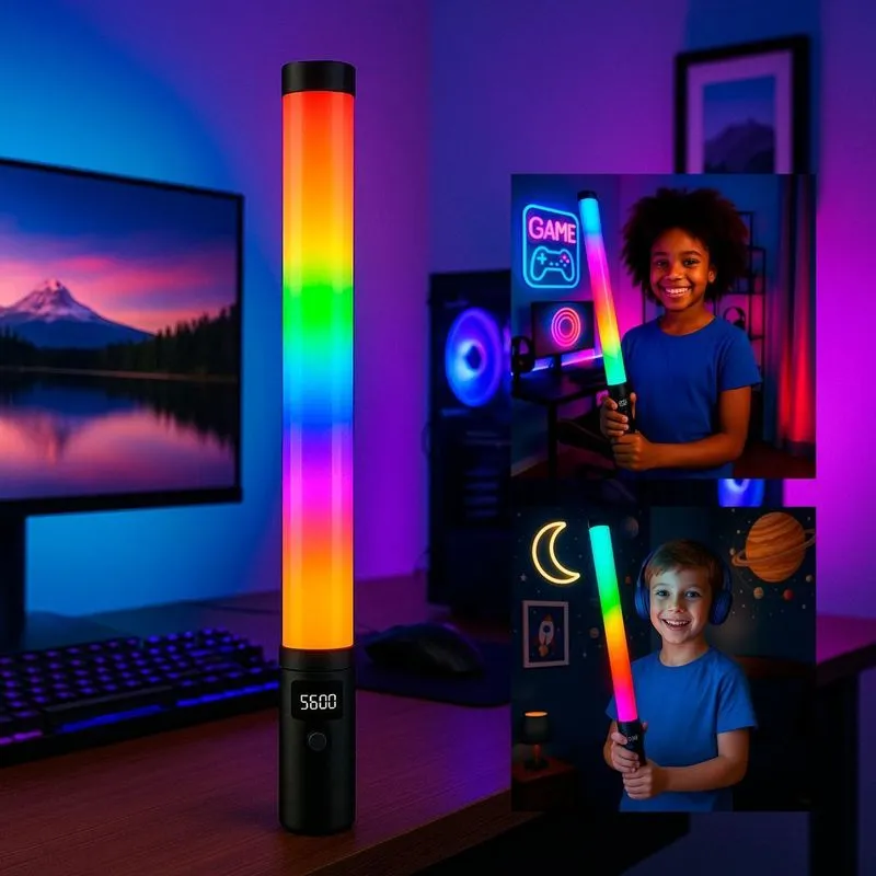Bastão Led Artístico Com Cores Vibrantes E Efeitos