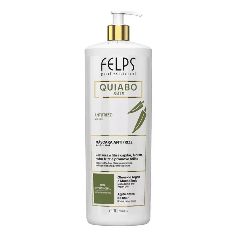 3x Felps Quiabo Xbtx Máscara Antifrizz 1l
