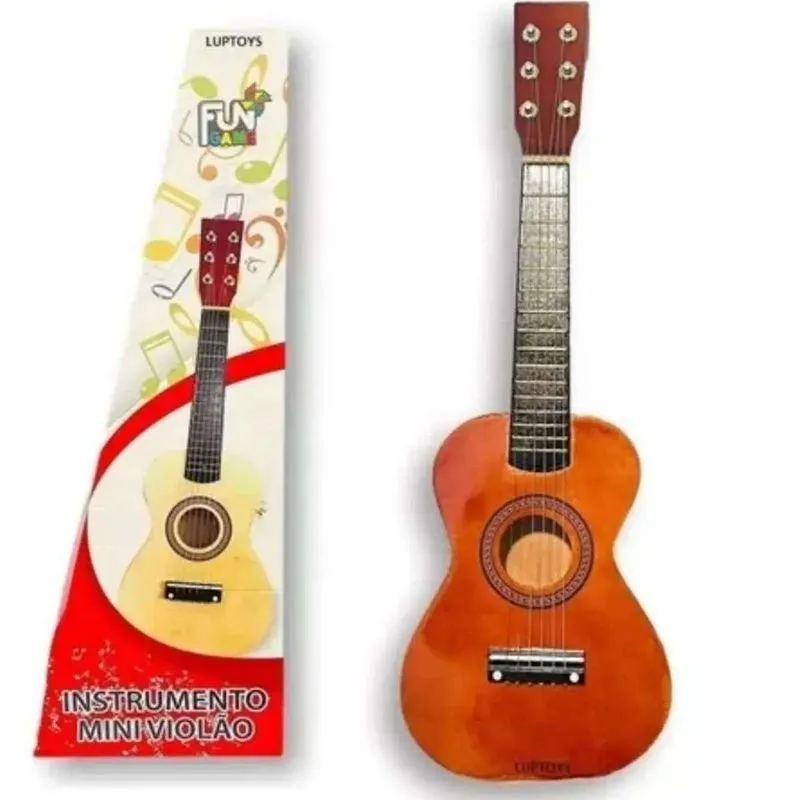 Violão Infantil Madeira Natural Para Menina