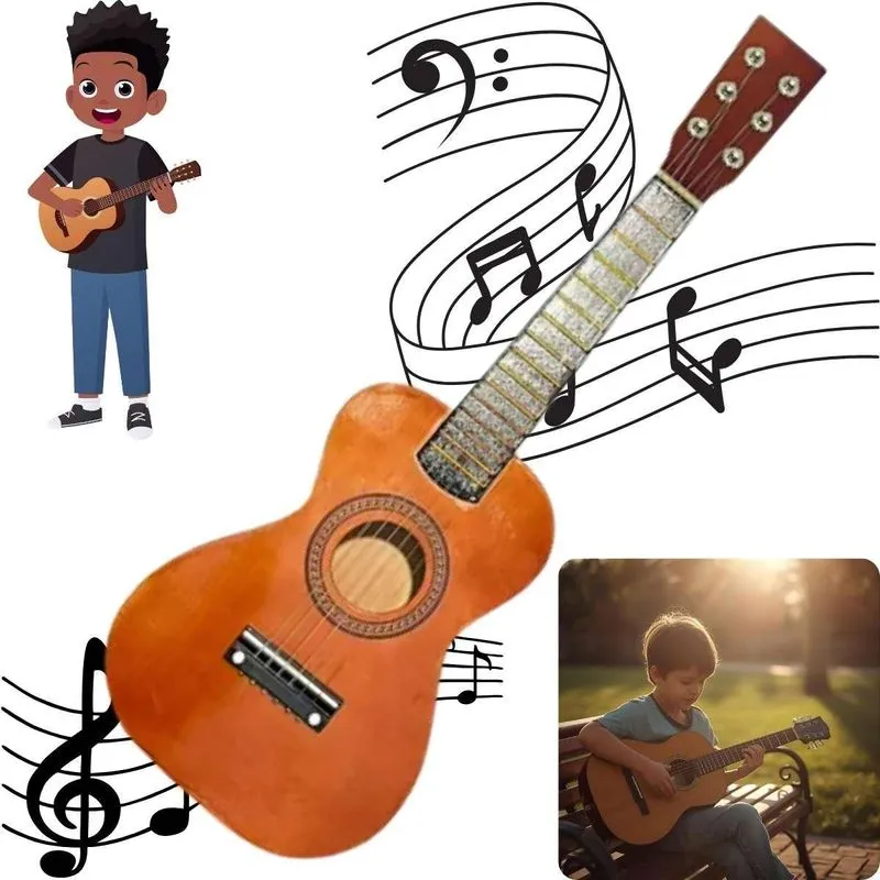 Violão Infantil Acústico Para Menino Som Realista