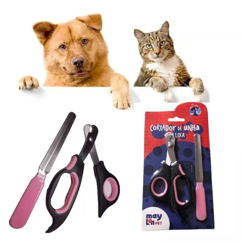 Cortador De Unha Pet Alicate Aparador + Lixa Cachorro Gato