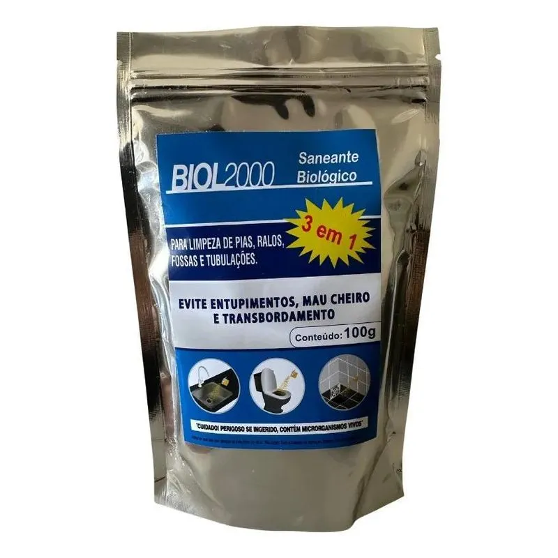 5x Biol 2000 - Limpeza Fossa, Gordura E Ralos 100g