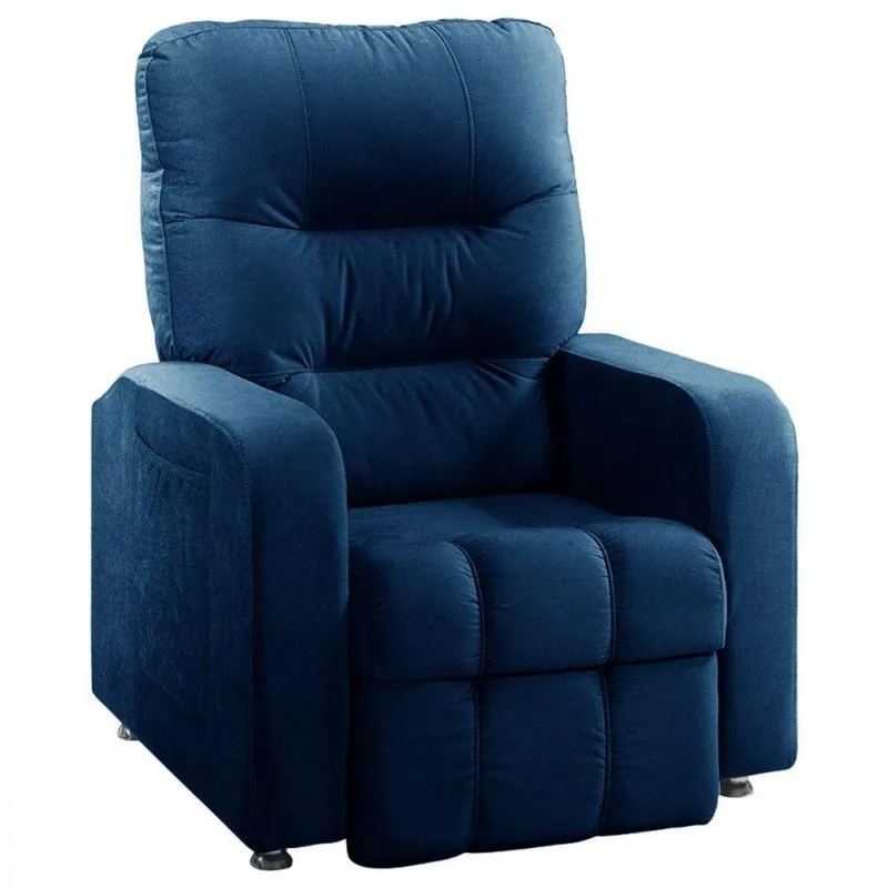 Poltrona Reclinavel Do Papai Maldivas Linho Azul Marinho Azul