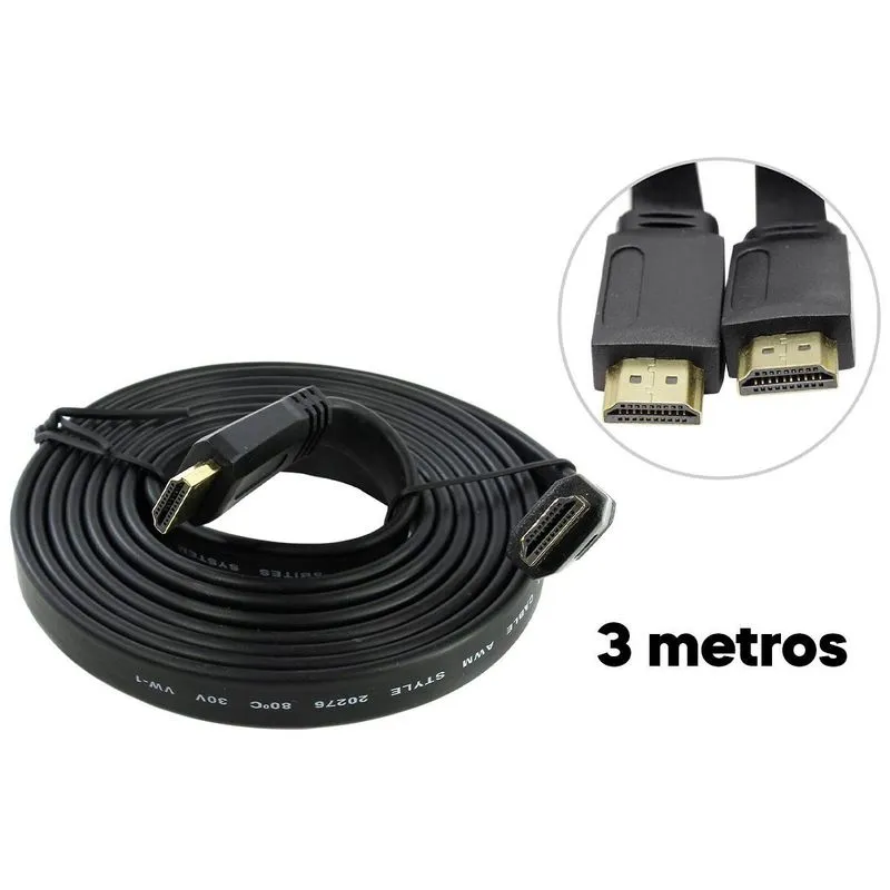 Cabo Hdmi 3 Metros 4k Hd Full Hd Perfeito Para Games