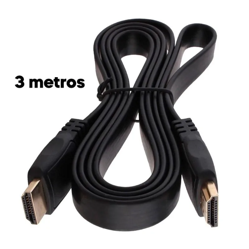 Cabo Hdmi 3 Metros 4K Hd Full Hd Preto Ideal Para Escritório