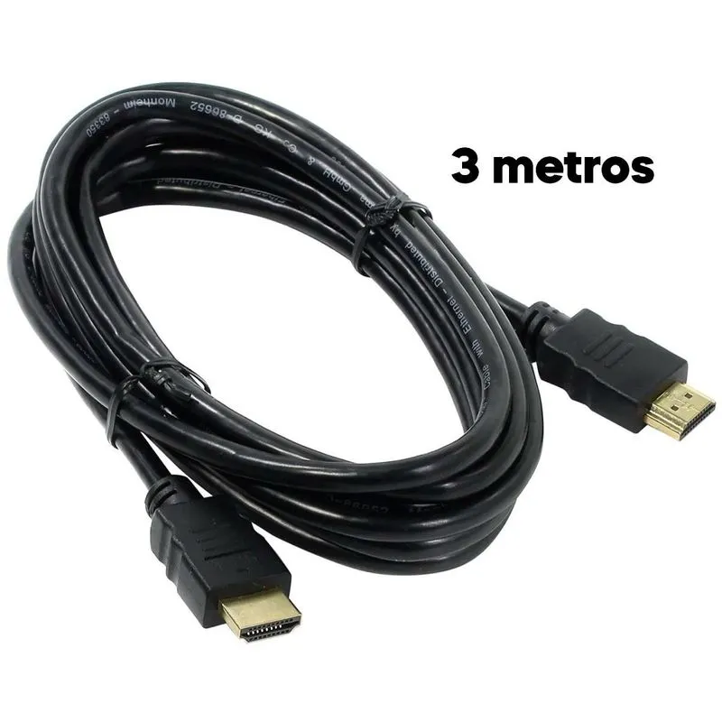 Cabo Hdmi 3 Metros 4k Hd Full Hd 3d Para Tv Gamer Monitor