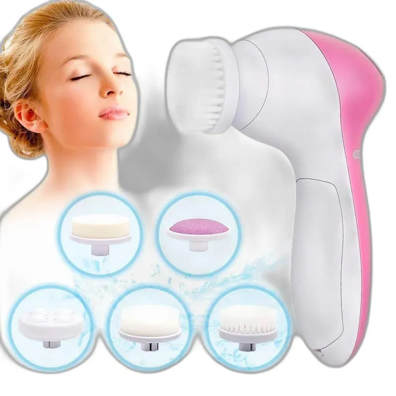 Escova Elétrica 5 Em 1 Facial Para Esfoliação E Limpeza
