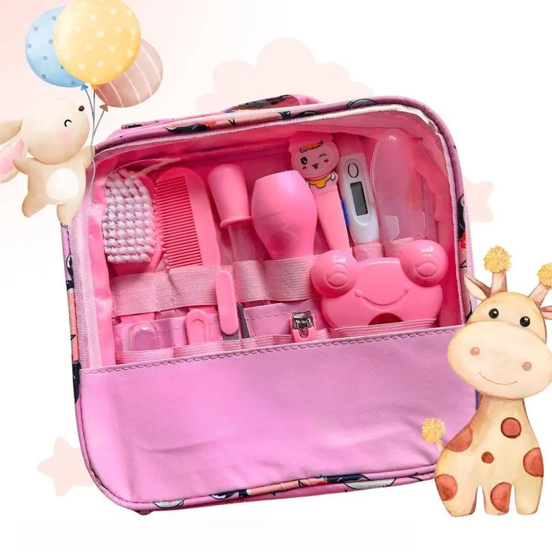 Kit Para Bebê Rosa Higiene Completo Pente Escova