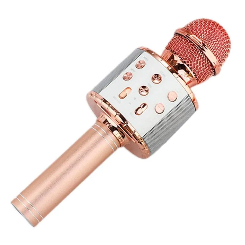 Microfone Sem Fio Recarregável Led Luzes Música Infantil