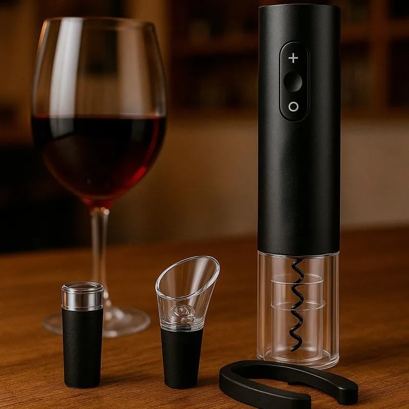Abridor De Vinho Com Cortador E Abridor Prático