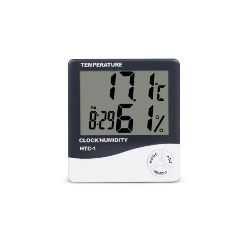 Termo Higrômetro Digital Temperatura E Umidade Relógio Htc-1
